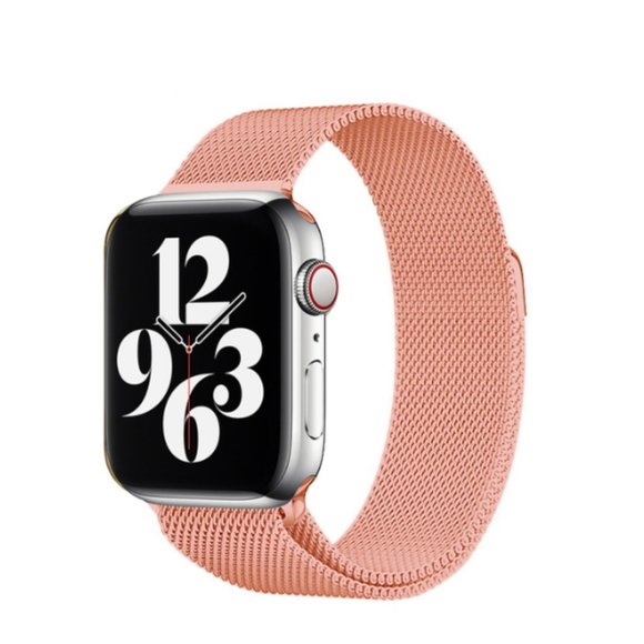 NEW BAND PINK Milanese Stainless For Apple Watch - Picture 1 of 5